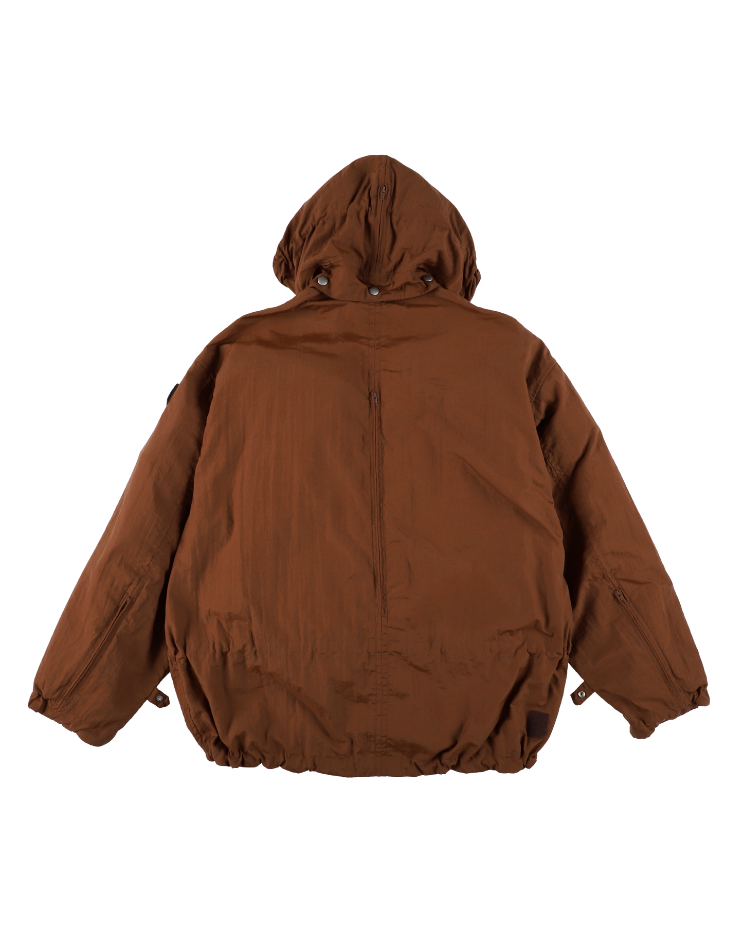 CRUSHED NYLON FULL PACK JACKET BROWN