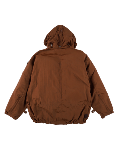 CRUSHED NYLON FULL PACK JACKET BROWN