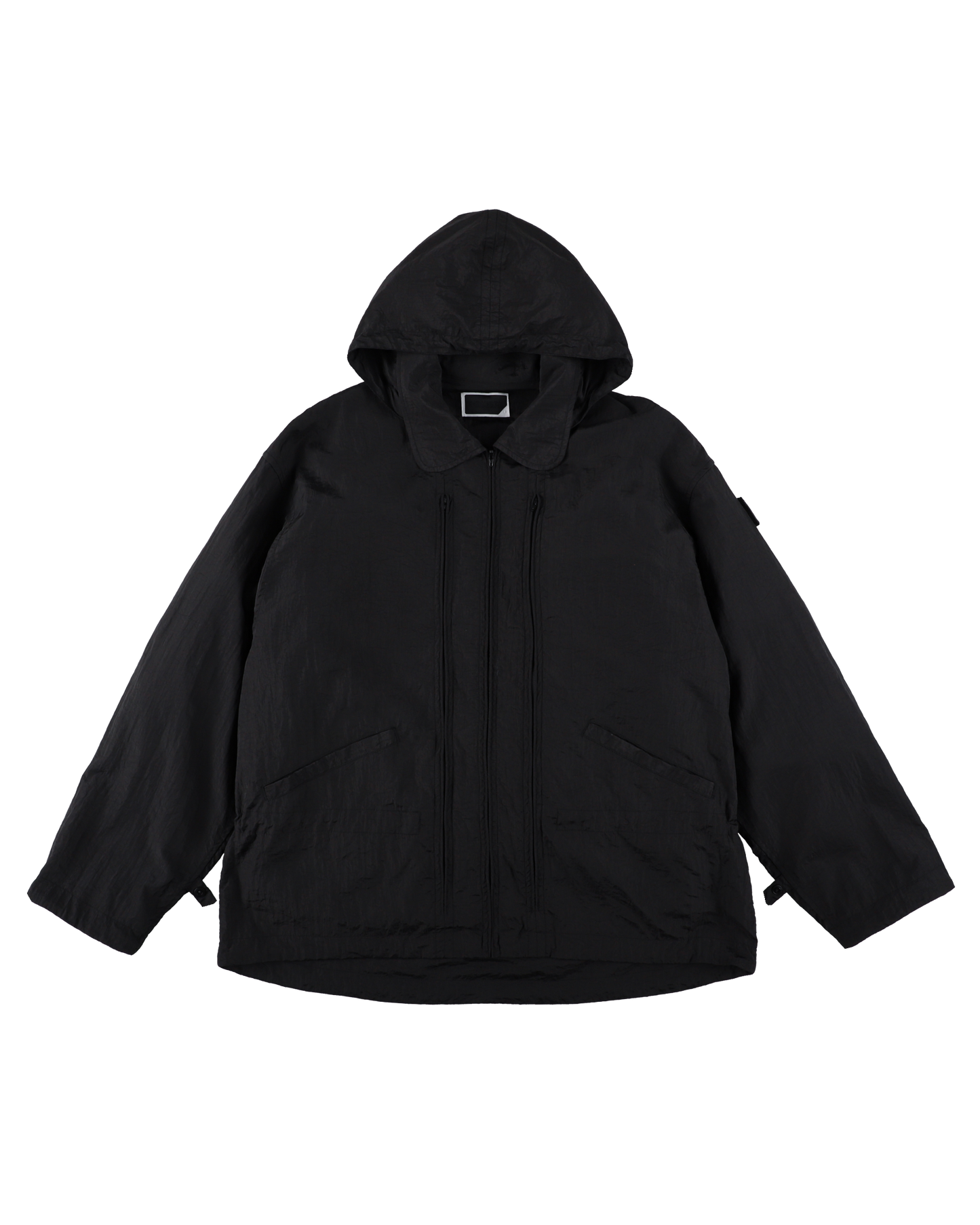 CRUSHED NYLON FULL PACK JACKET BLACK