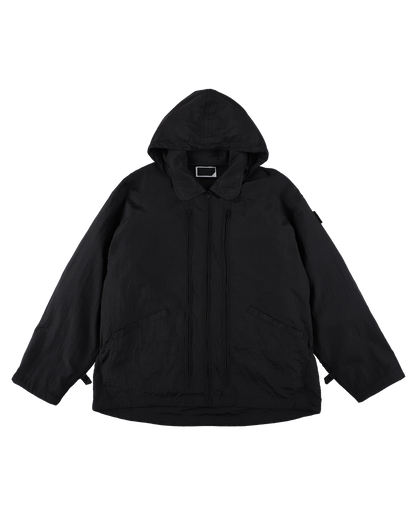 CRUSHED NYLON FULL PACK JACKET BLACK
