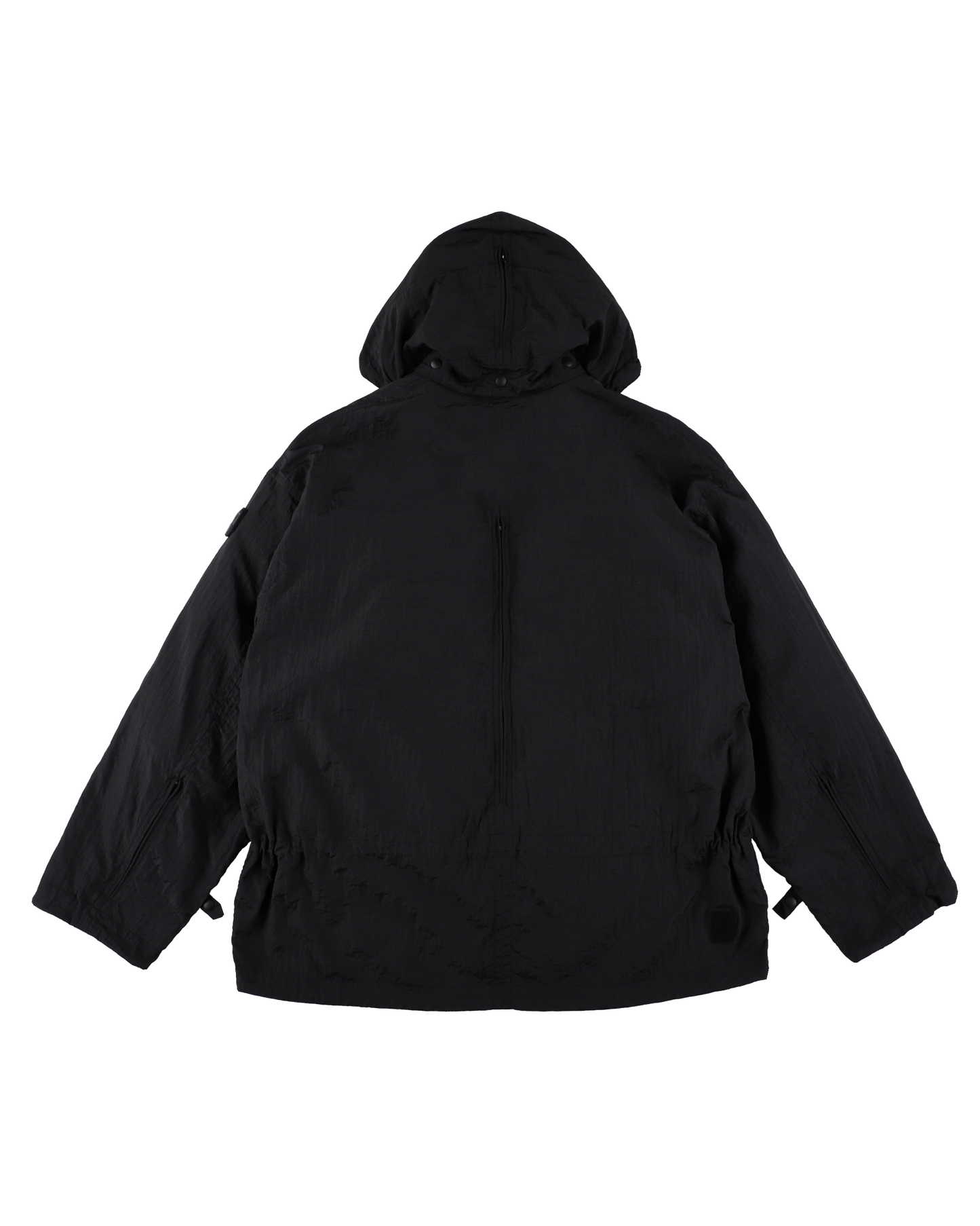 CRUSHED NYLON FULL PACK JACKET BLACK