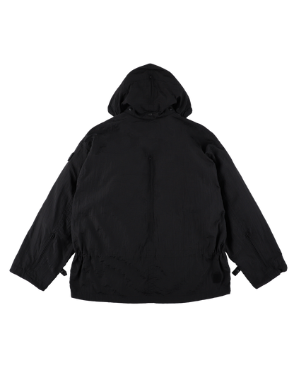 CRUSHED NYLON FULL PACK JACKET BLACK
