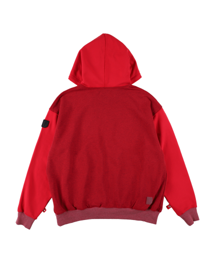 ZIP HOODIE DYED HEATHER RED
