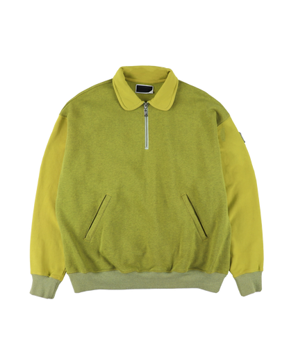 HALF-ZIP COLLAR SWEATSHIRT DYED HEATHER LIME GREEN