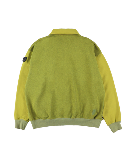 HALF-ZIP COLLAR SWEATSHIRT DYED HEATHER LIME GREEN