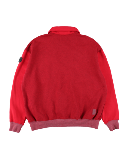 HALF-ZIP COLLAR SWEATSHIRT DYED HEATHER RED