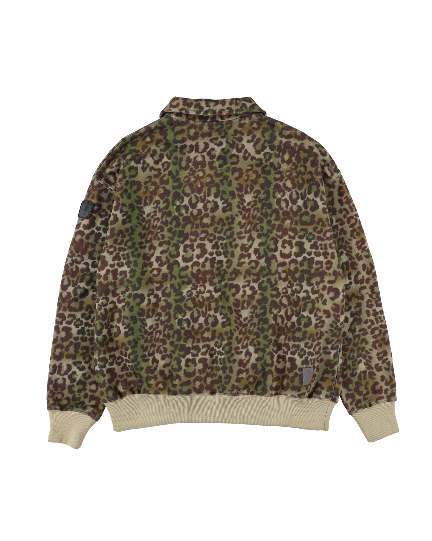 HALF-ZIP COLLAR SWEATSHIRT LEOPARD