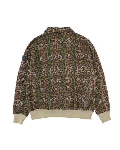 HALF-ZIP COLLAR SWEATSHIRT LEOPARD