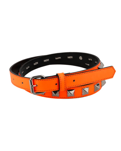 HALF STUDS BELT NEON ORANGE