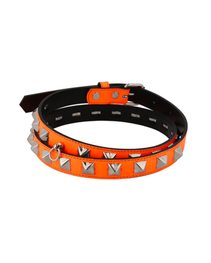 HALF STUDS BELT NEON ORANGE