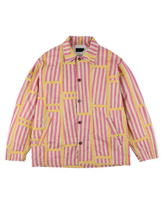 TRIM PATTERN JACKET PINK STRIPE