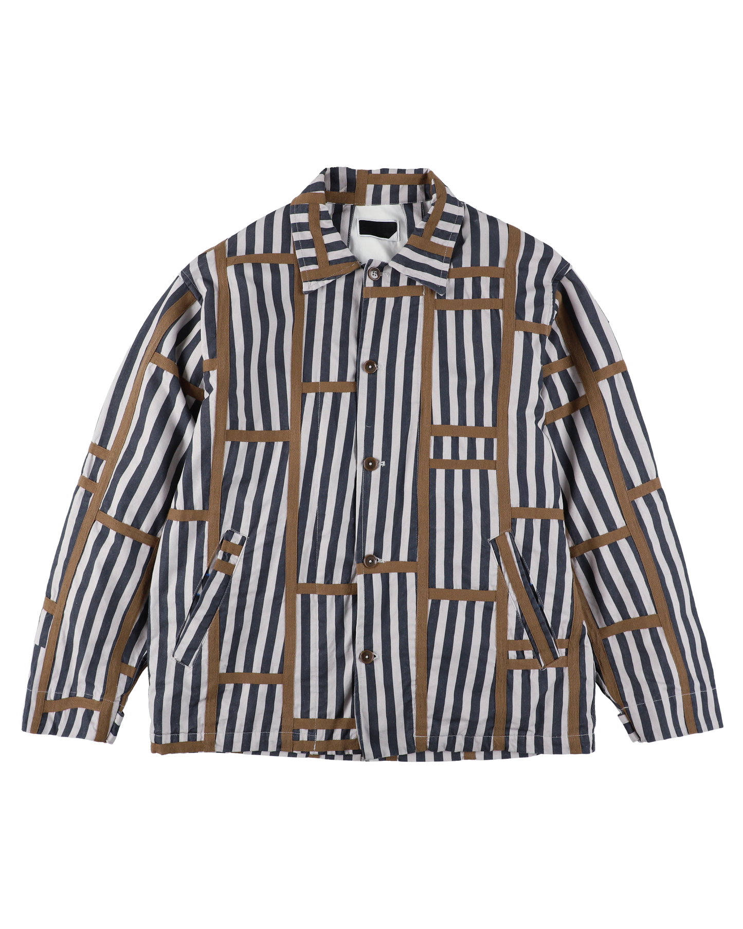 TRIM PATTERN JACKET NAVY STRIPE
