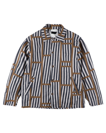 TRIM PATTERN JACKET NAVY STRIPE