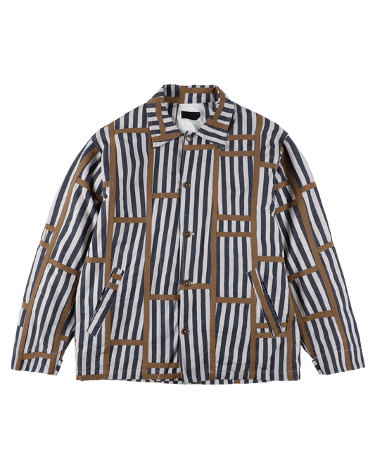 TRIM PATTERN JACKET NAVY STRIPE