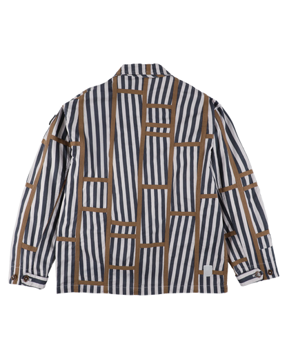 TRIM PATTERN JACKET NAVY STRIPE
