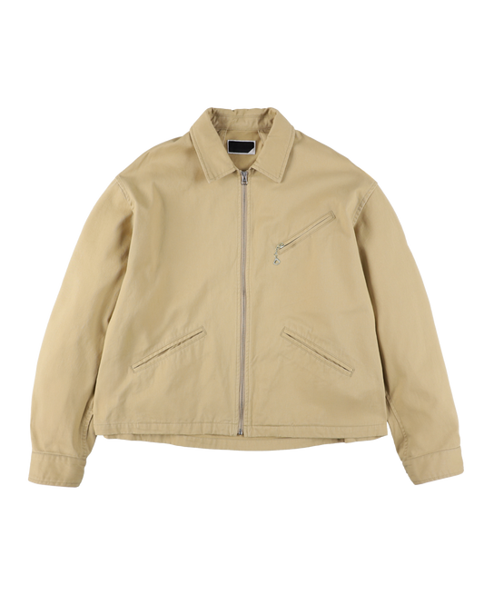 TWILL ZIP WORK JACKET BEIGE