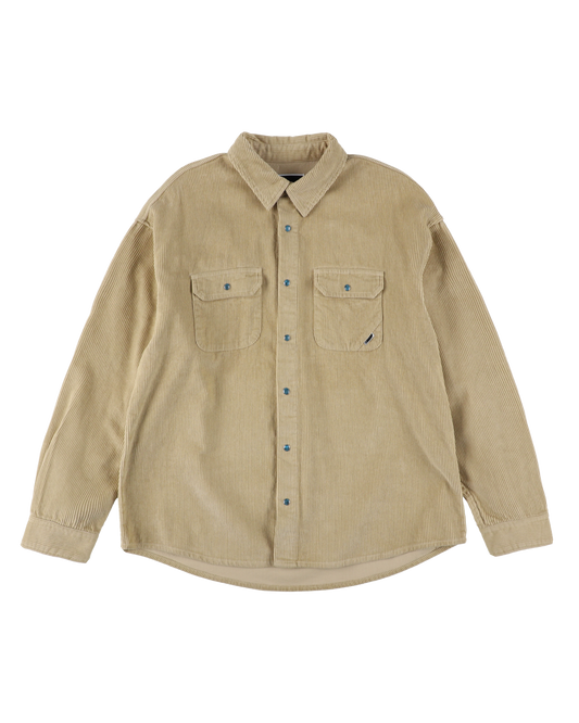 CORDUROY STONE SNAP SHIRT JACKET BEIGE