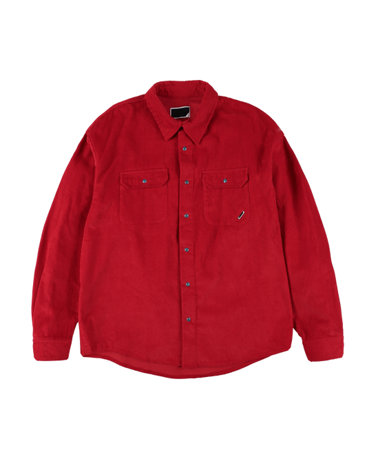 CORDUROY STONE SNAP SHIRT JACKET RED