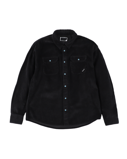 CORDUROY STONE SNAP SHIRT JACKET BLACK