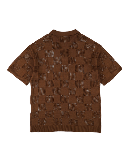 CHECKER WEB SKIPPER POLO BROWN