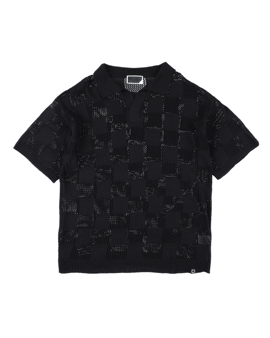 CHECKER WEB SKIPPER POLO BLACK