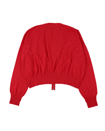 SLAB GAUZE KNIT BOLERO RED