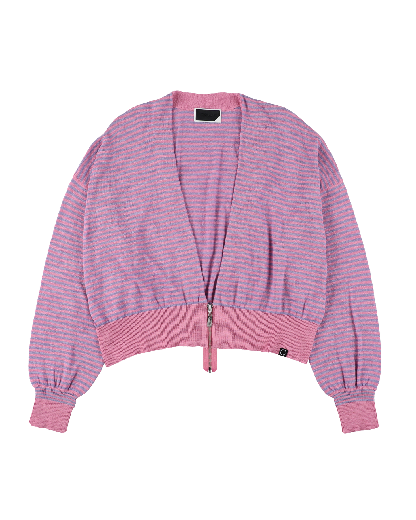 SLAB GAUZE KNIT BOLERO STRIPE PINK x PURPLE