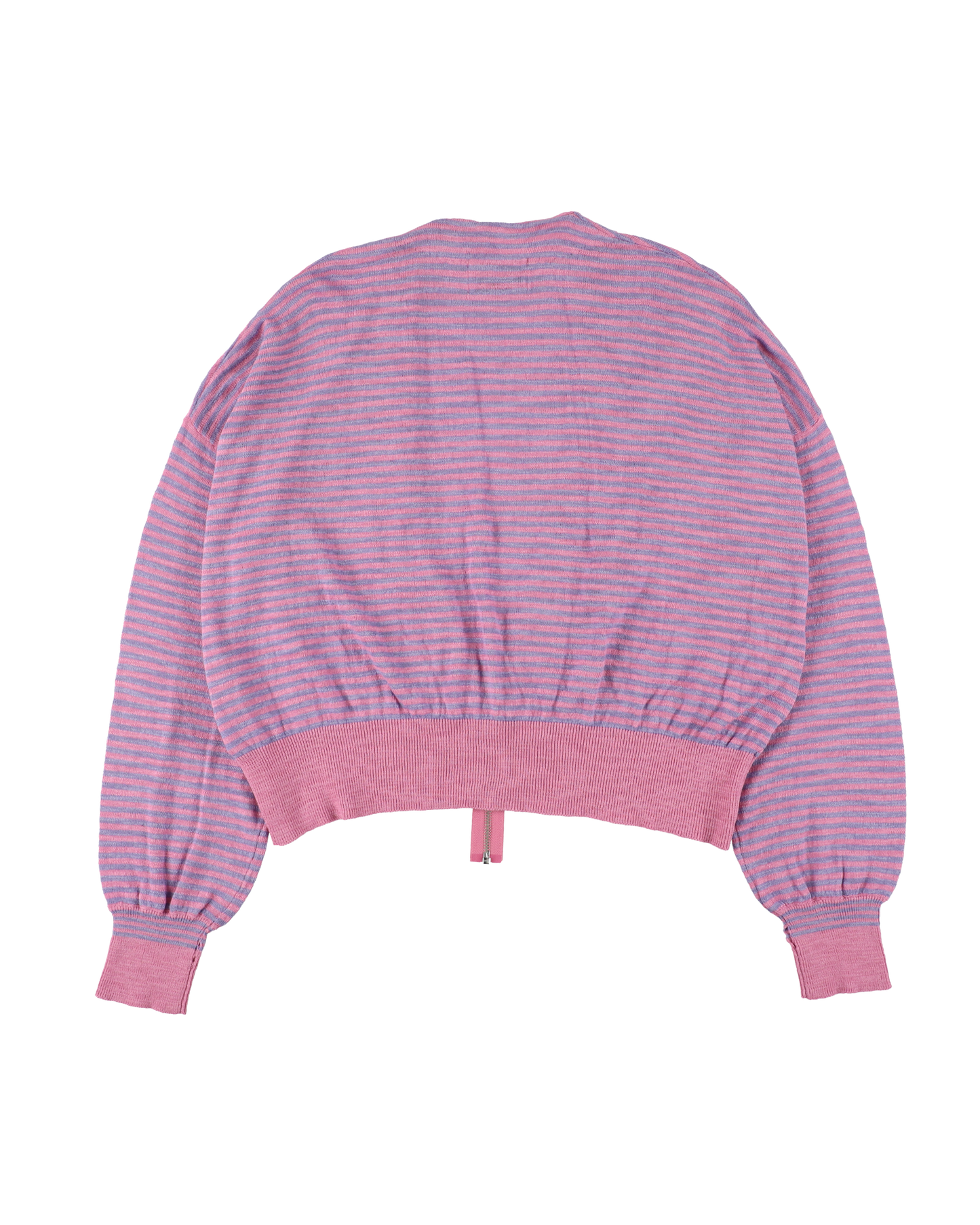 SLAB GAUZE KNIT BOLERO STRIPE PINK x PURPLE