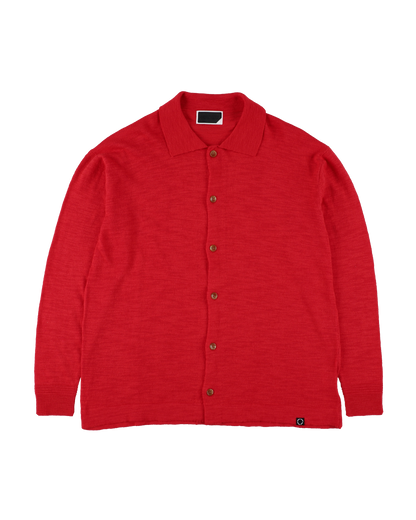 SLAB GAUZE KNIT SHIRT RED