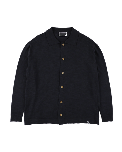 SLAB GAUZE KNIT SHIRT BLACK