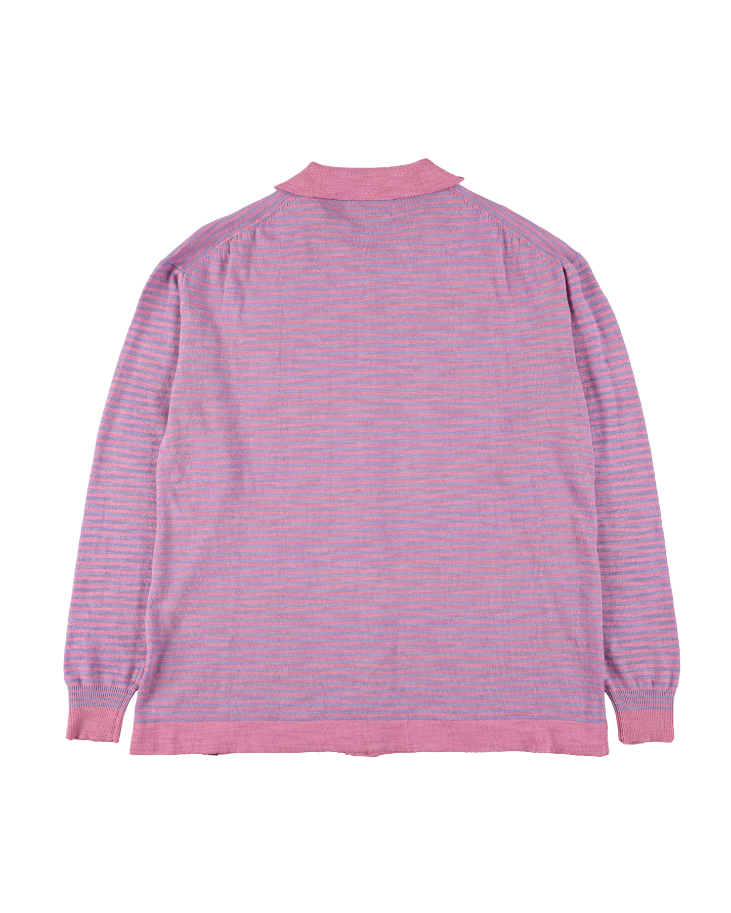 SLAB GAUZE KNIT SHIRT STRIPE PINK x PURPLE
