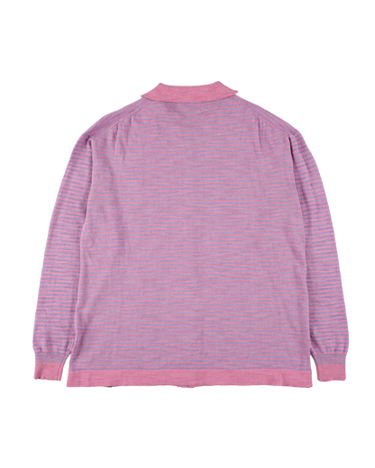 SLAB GAUZE KNIT SHIRT STRIPE PINK x PURPLE