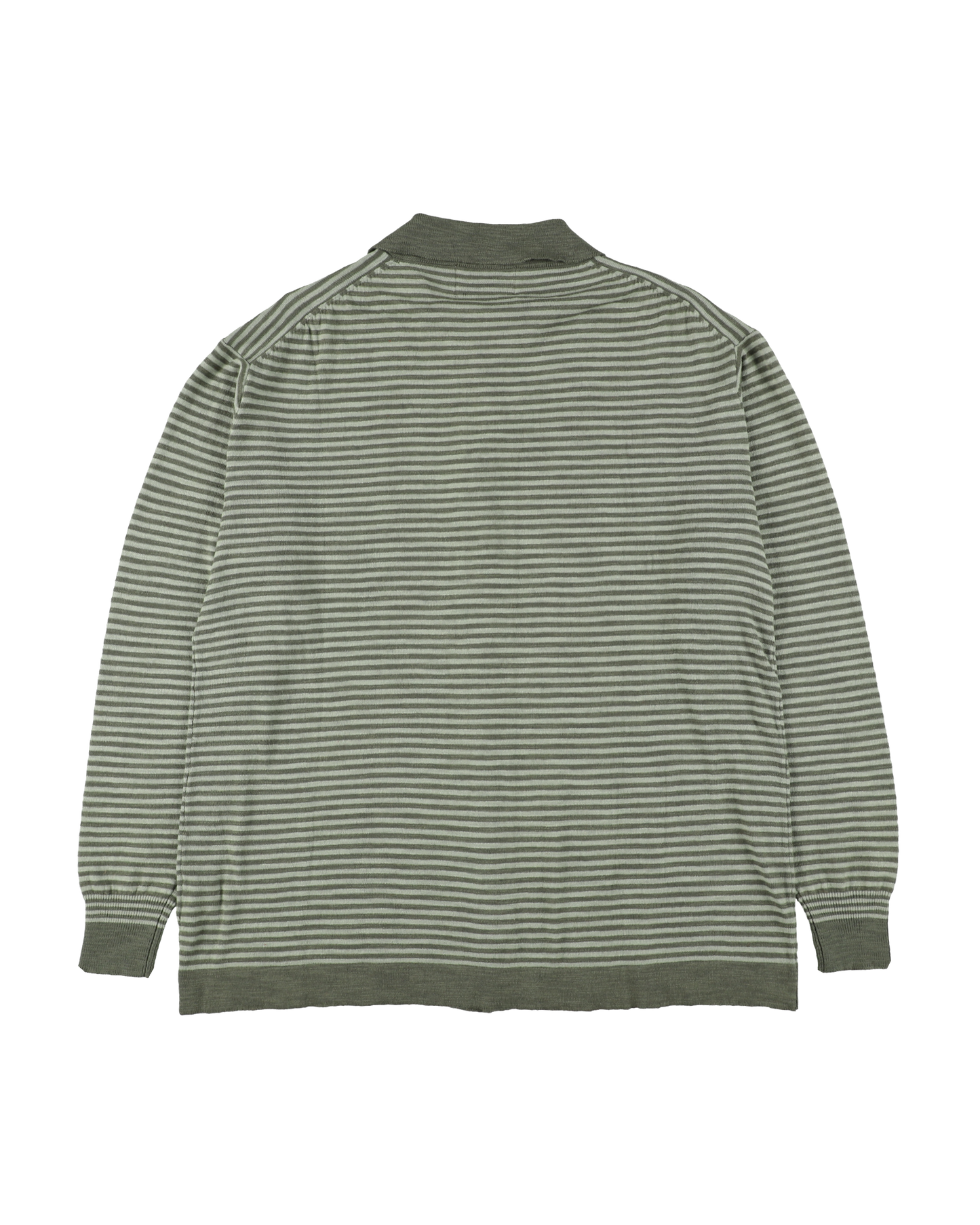 SLAB GAUZE KNIT SHIRT STRIPE MOSS GREEN x MINT