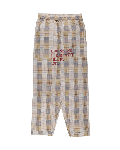 HAND-STENCILED NIGHT PANTS BEIGE