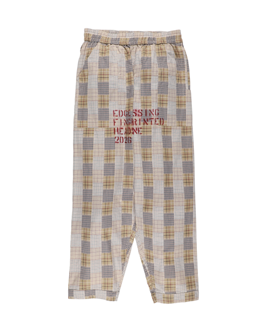 HAND-STENCILED NIGHT PANTS BEIGE