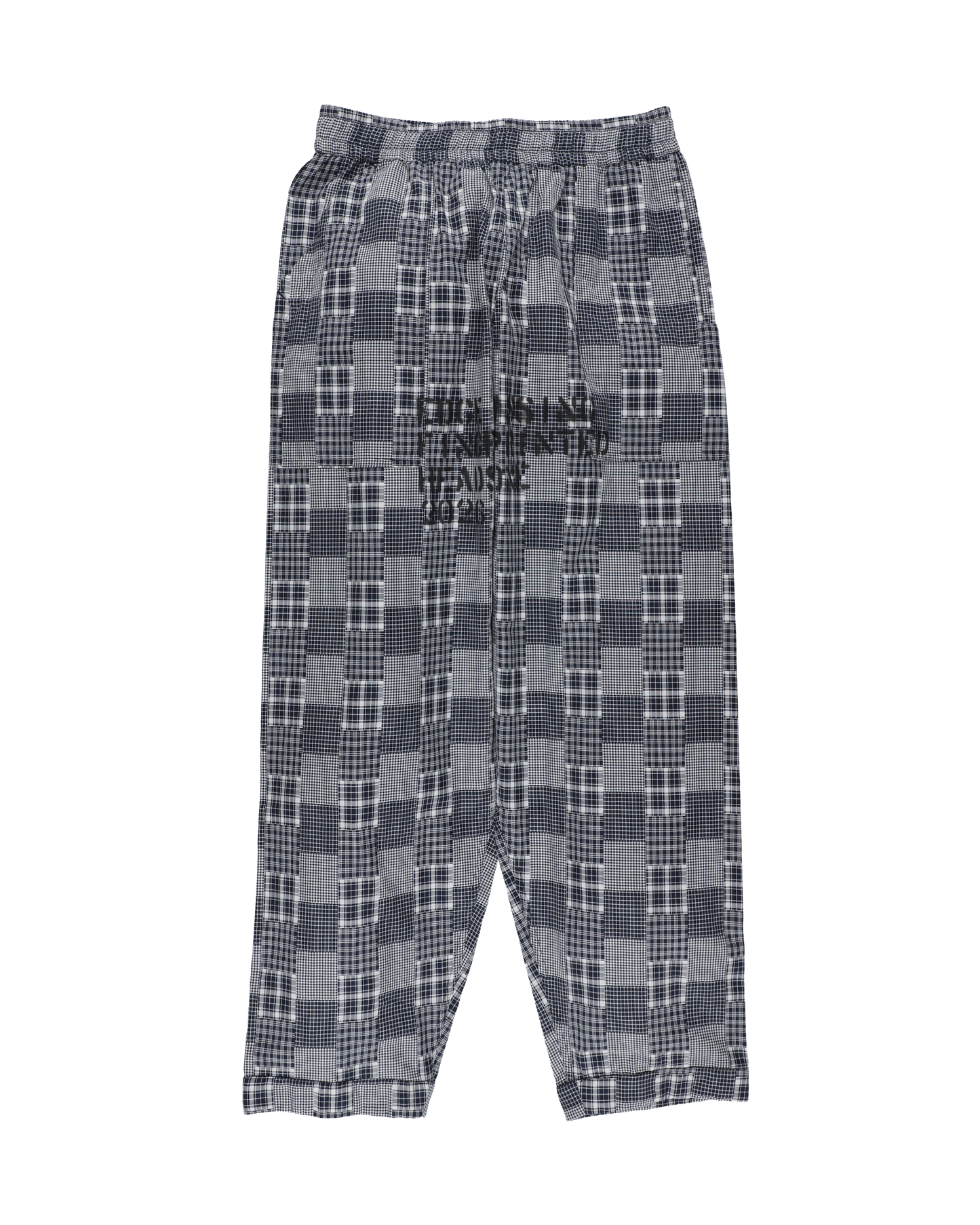 HAND-STENCILED NIGHT PANTS BLACK