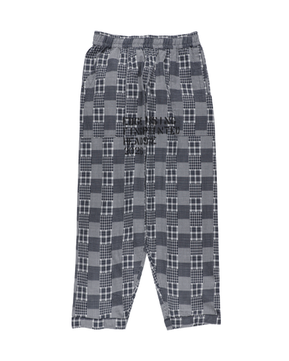 HAND-STENCILED NIGHT PANTS BLACK