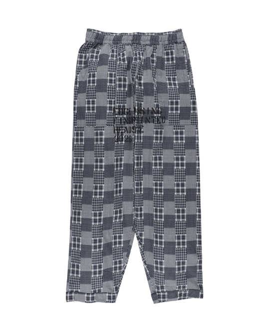 HAND-STENCILED NIGHT PANTS BLACK