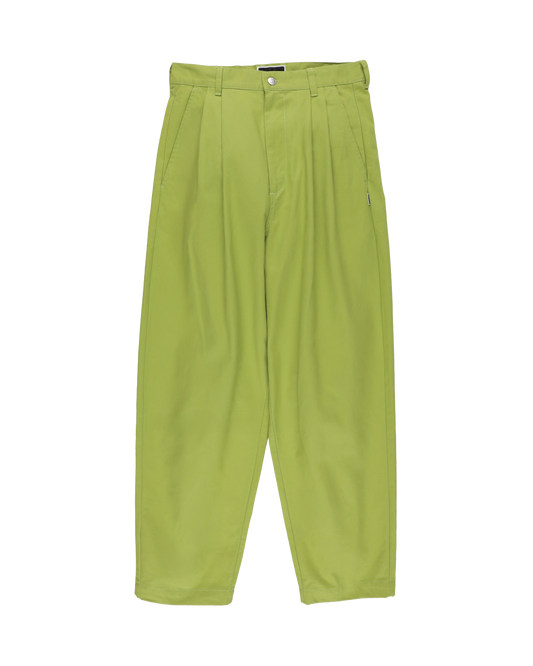 TWILL PLEATED PANTS CACTUS GREEN