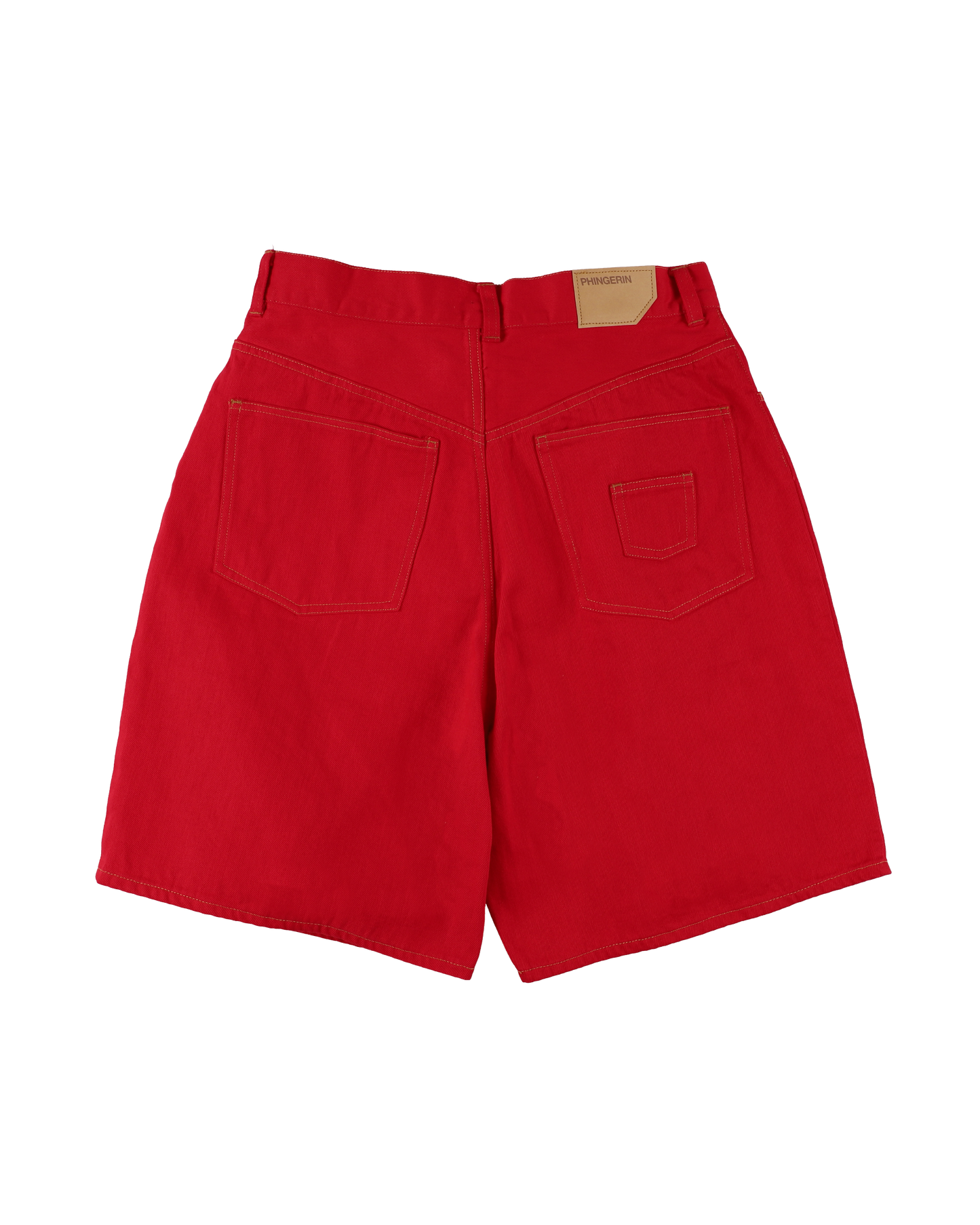 6 POCKET DENIM SHORTS COLOR RED