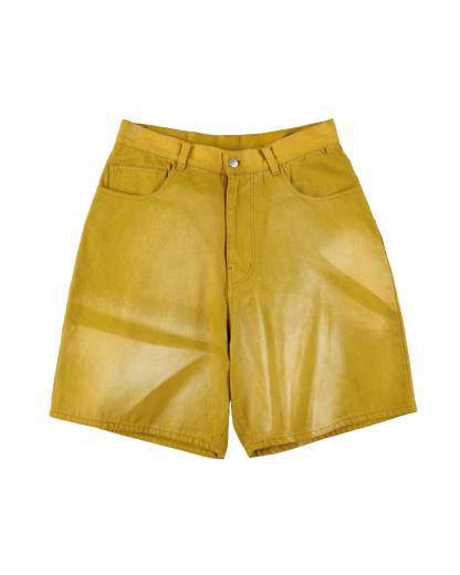 6 POCKET DENIM SHORTS COLOR LAZER LIME GREEN