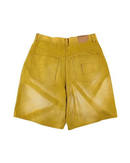 6 POCKET DENIM SHORTS COLOR LAZER LIME GREEN