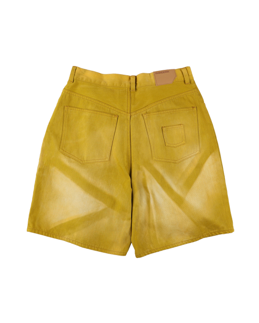 6 POCKET DENIM SHORTS COLOR LAZER LIME GREEN