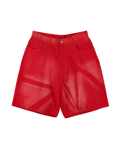 6 POCKET DENIM SHORTS COLOR LAZER RED