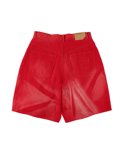 6 POCKET DENIM SHORTS COLOR LAZER RED