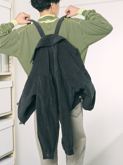 LOOP FRONT CORD JACKET CHARCOAL