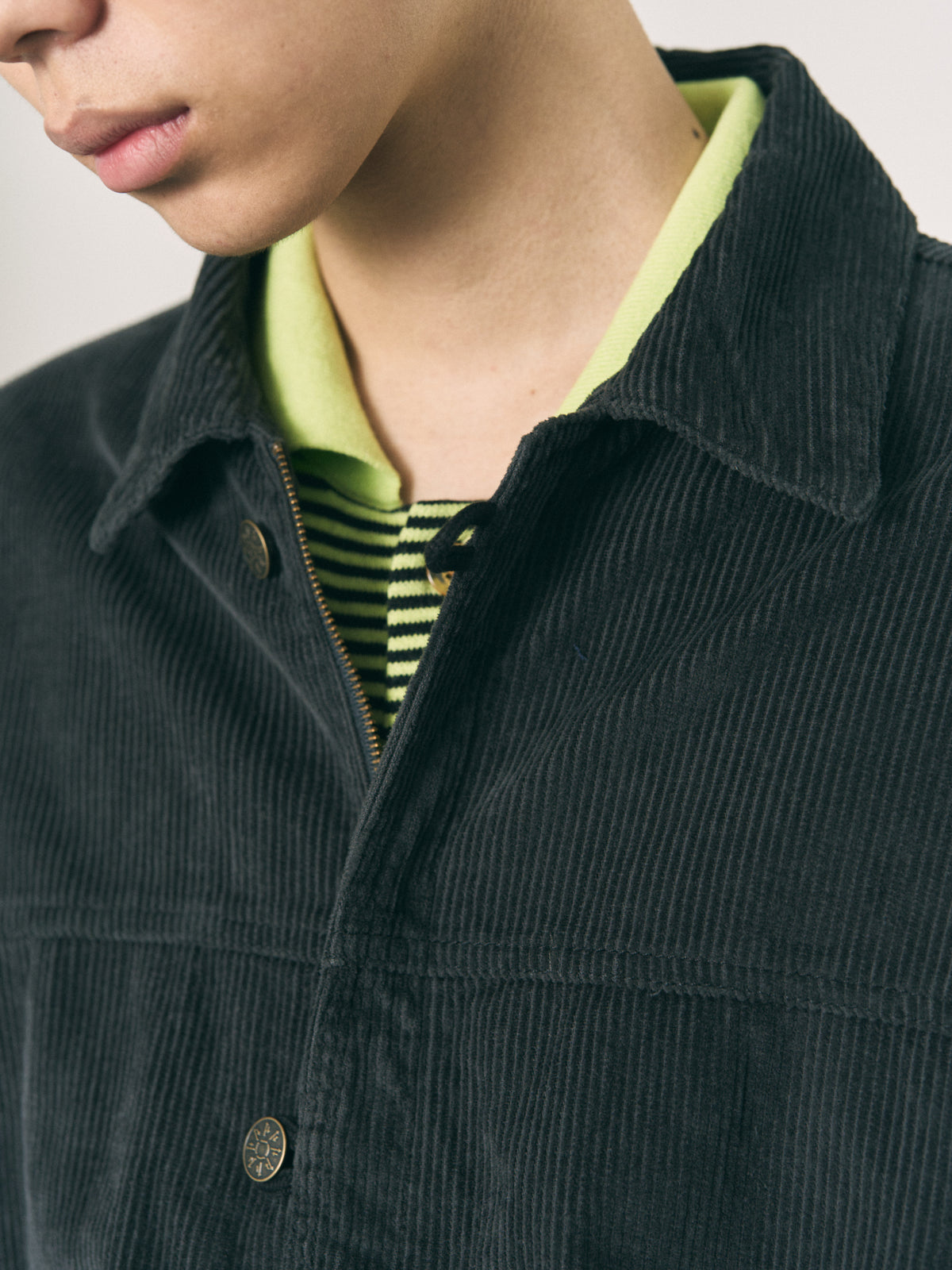 LOOP FRONT CORD JACKET CHARCOAL