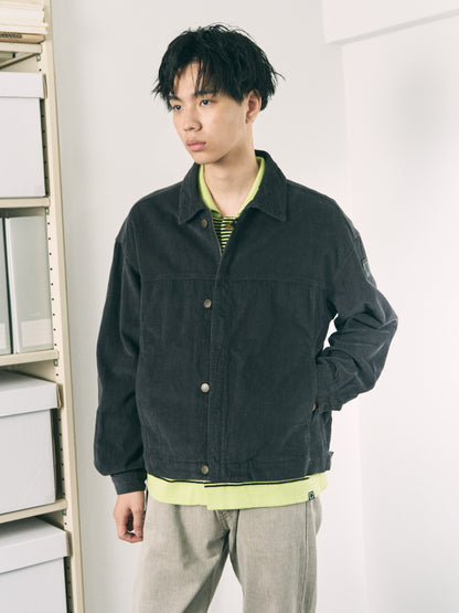 LOOP FRONT CORD JACKET CHARCOAL