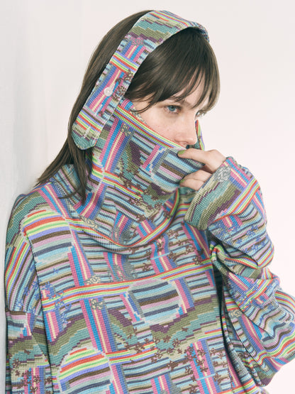 BORDER L/S WAFFLE HEAD STRAP THERMAL RAINBOW