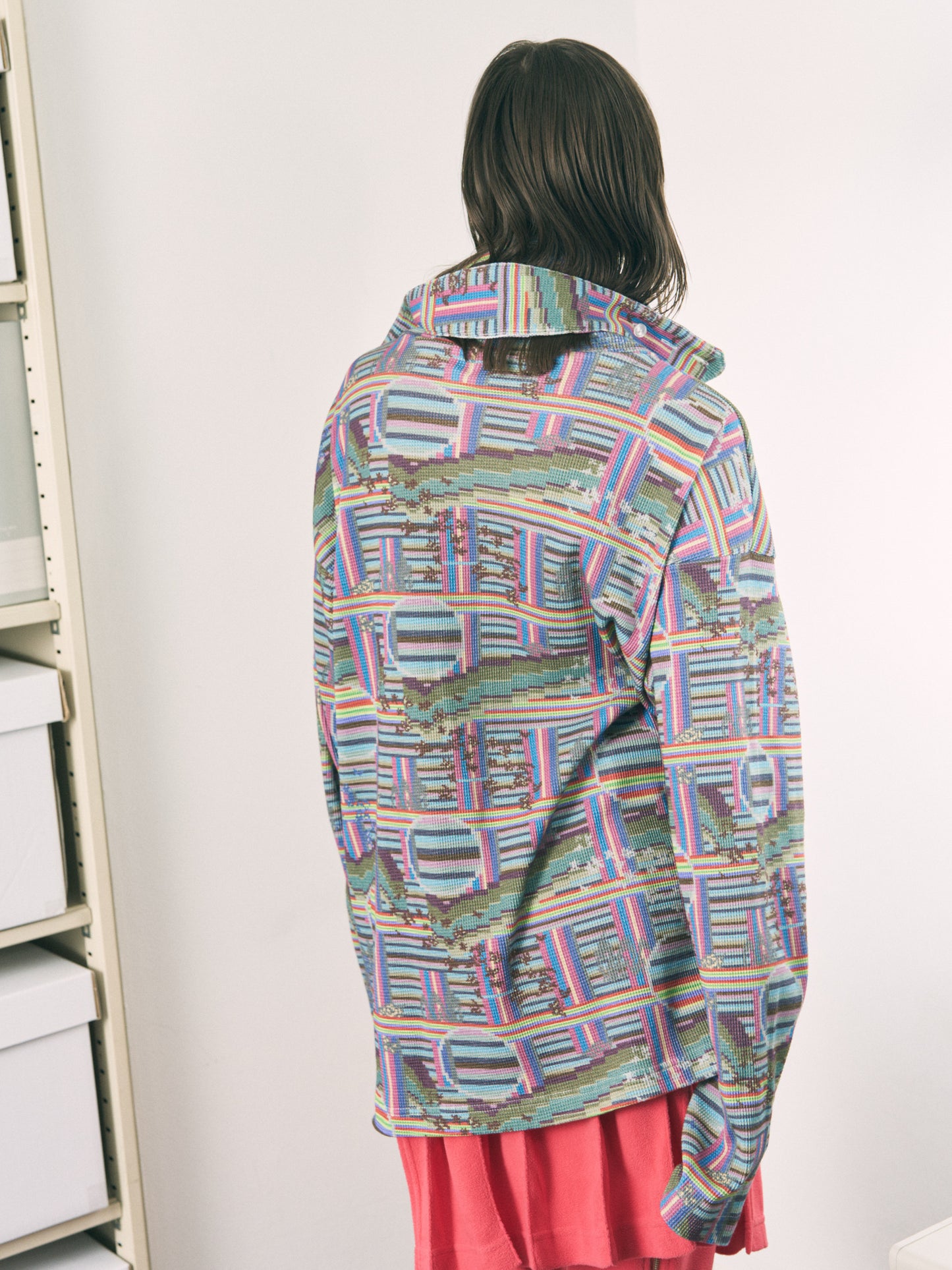 BORDER L/S WAFFLE HEAD STRAP THERMAL RAINBOW